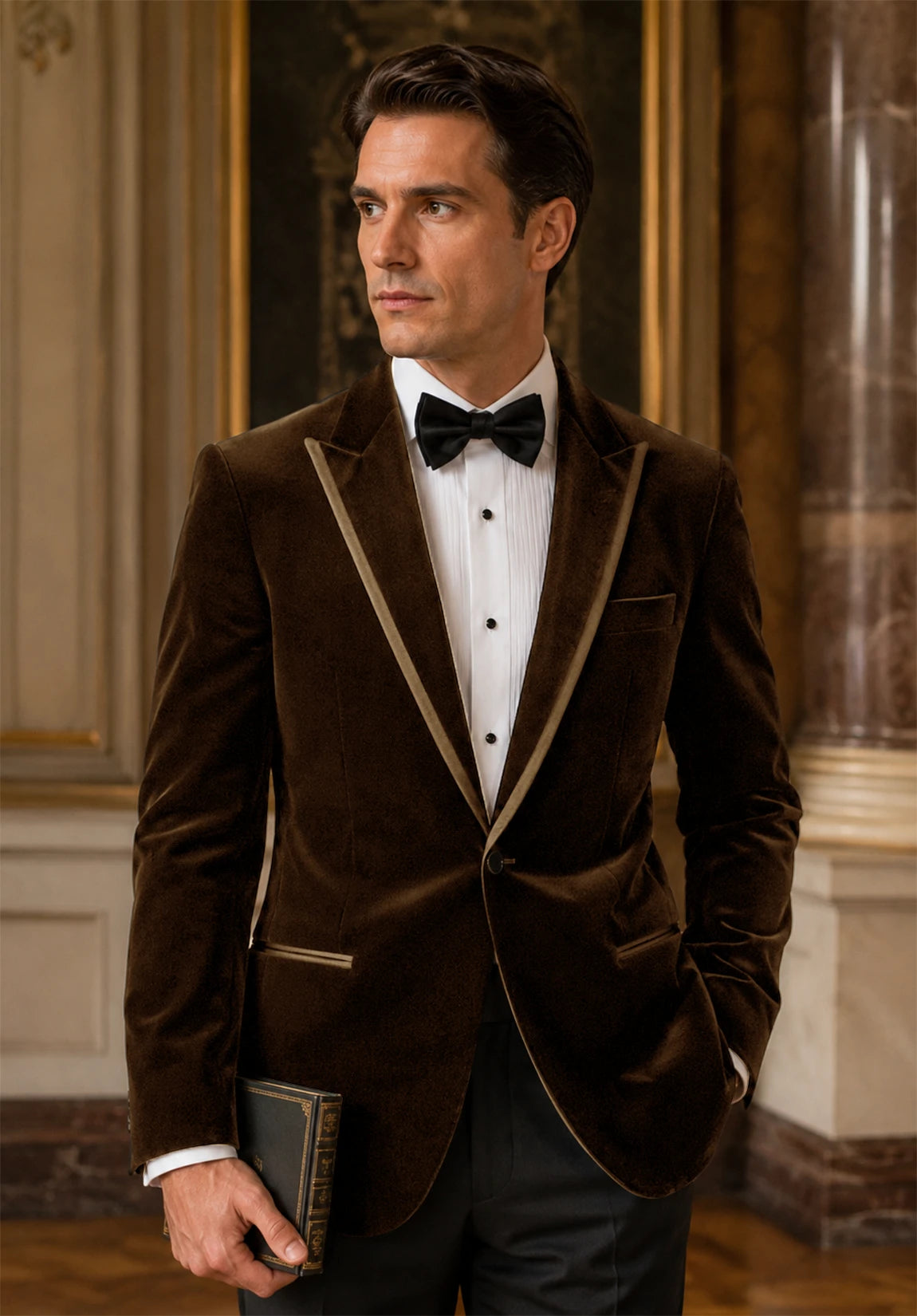 Men's brown velvet jacket