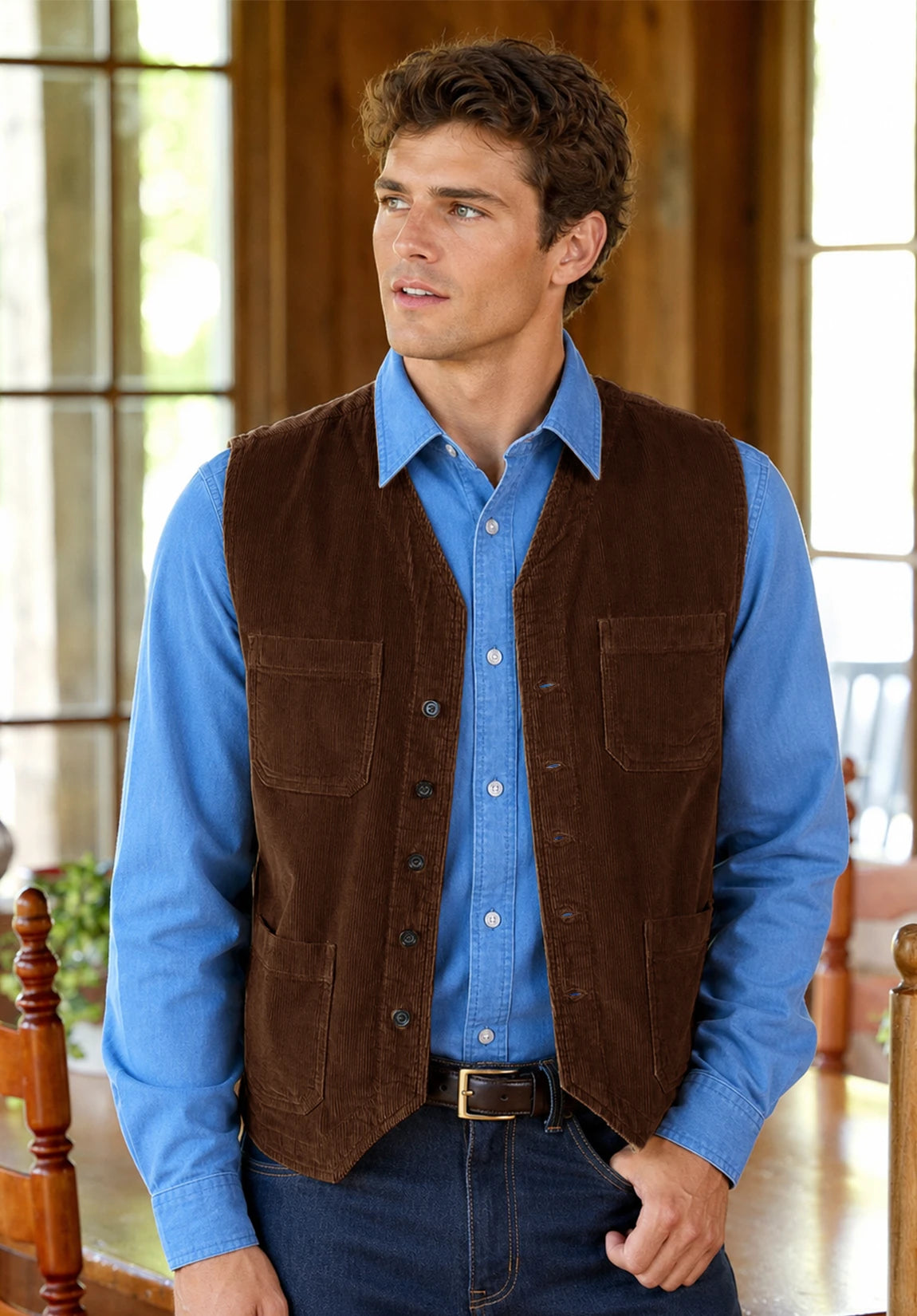Men's brown vest