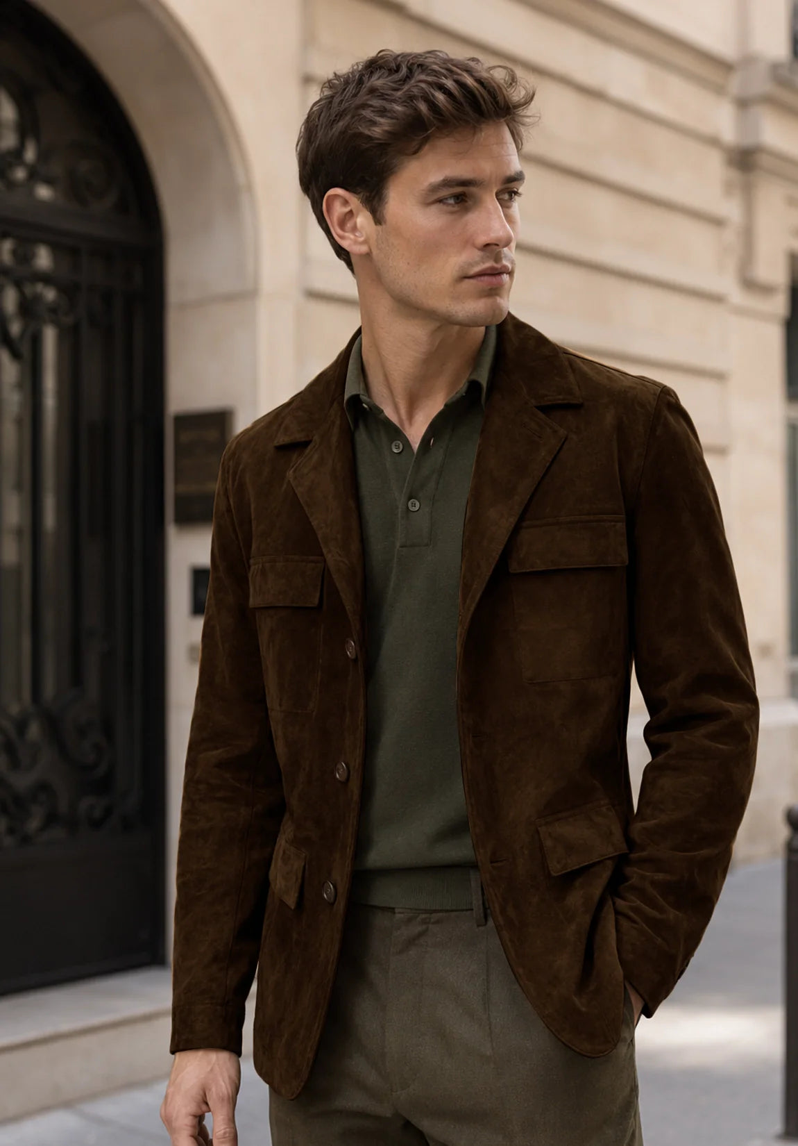 Men's brown suede jacket