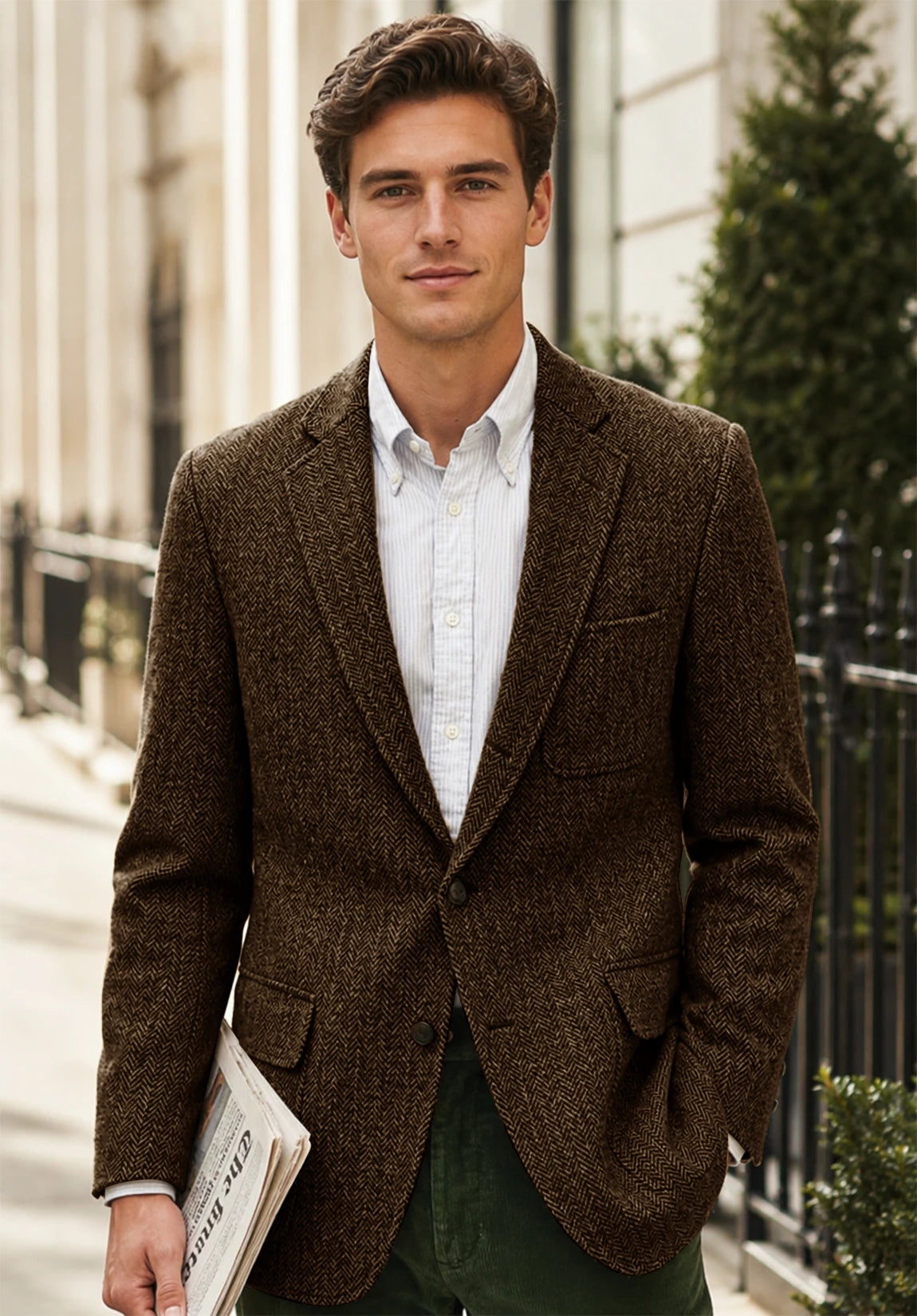 Men's brown herringbone jacket