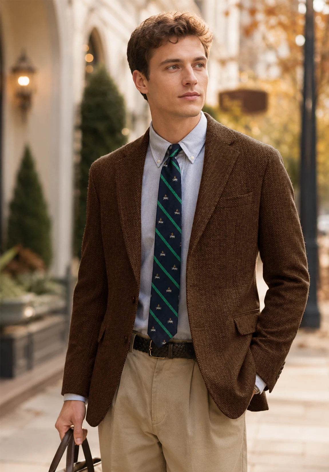 Men's brown herringbone jacket