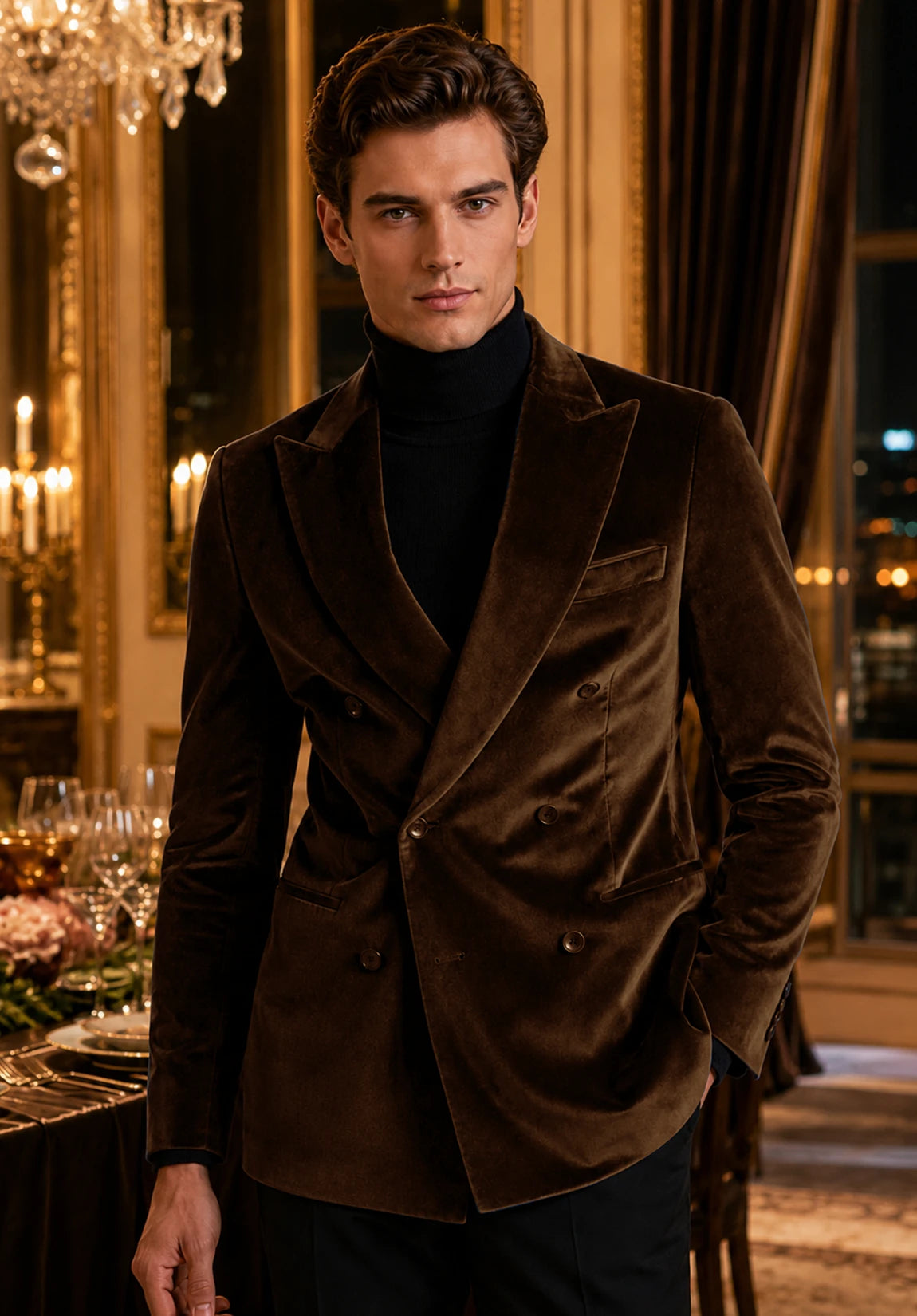 Men's brown velvet jacket