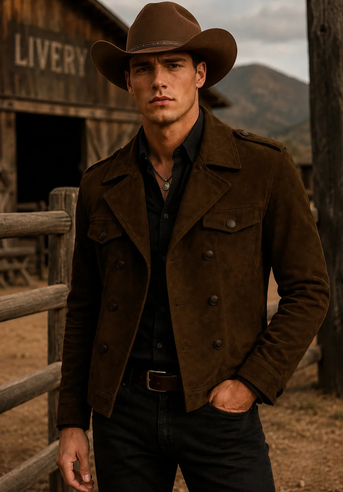 Men's brown suede jacket