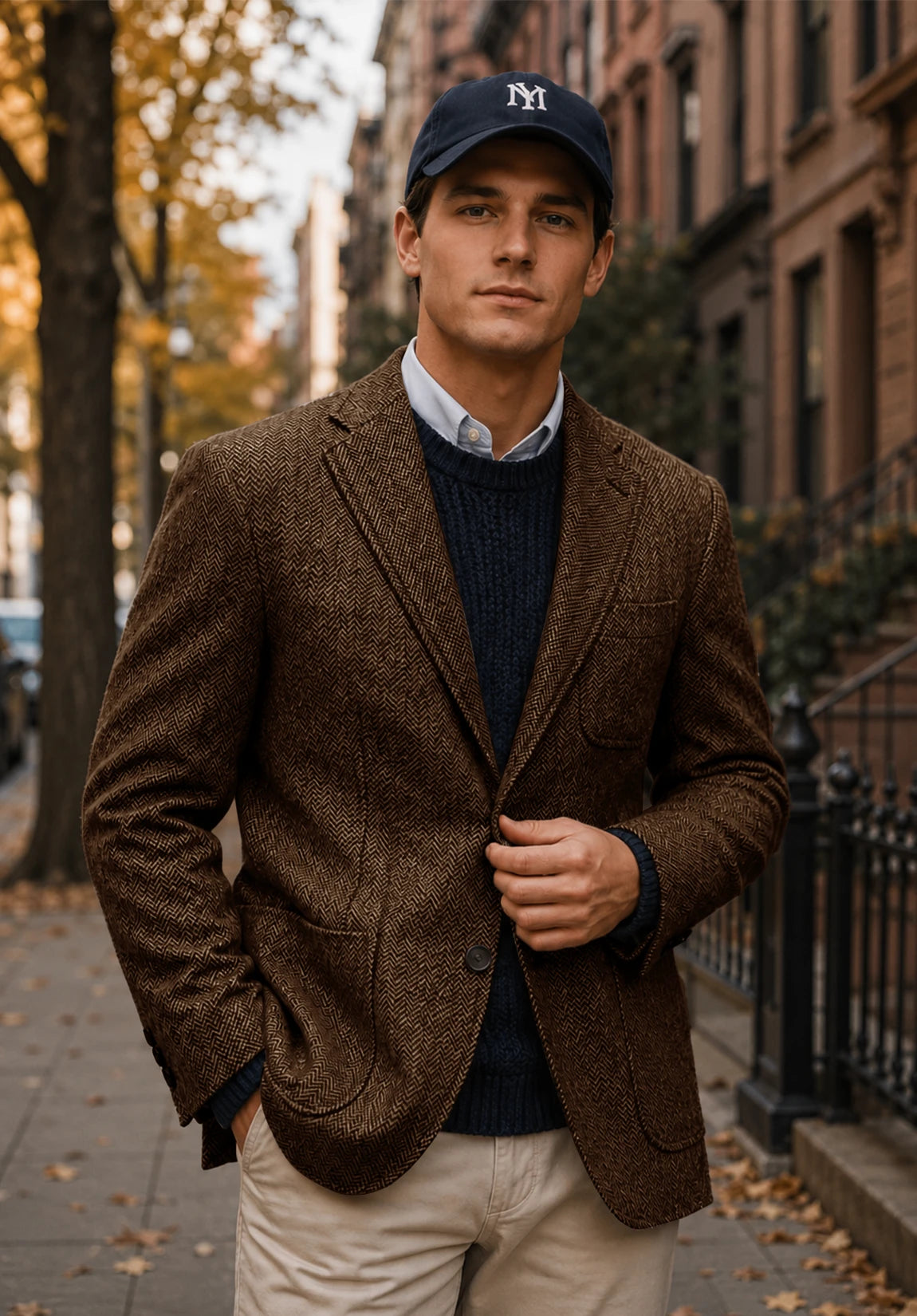 Men's brown herringbone jacket