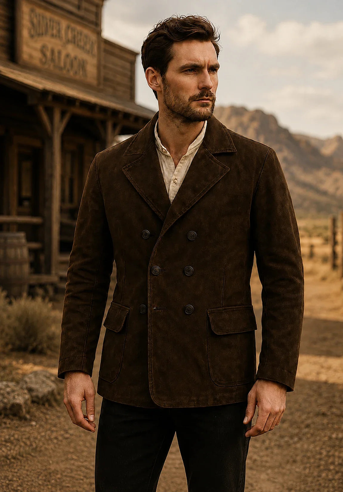 Men's brown suede jacket