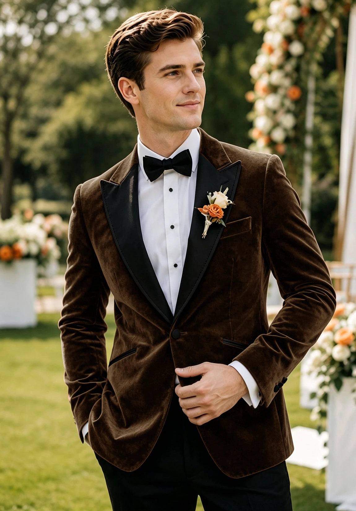 Men's brown velvet jacket