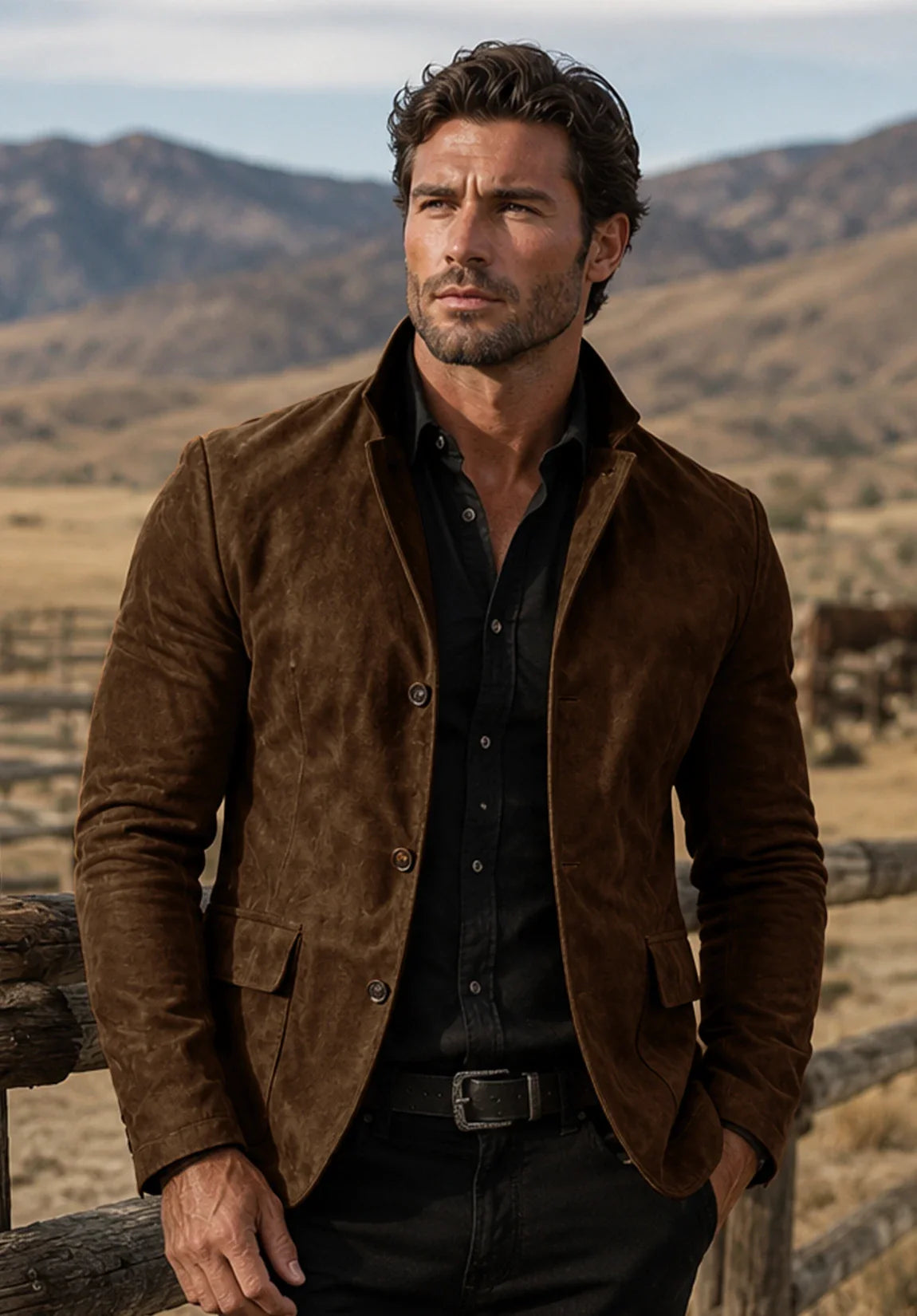 Men's brown suede jacket