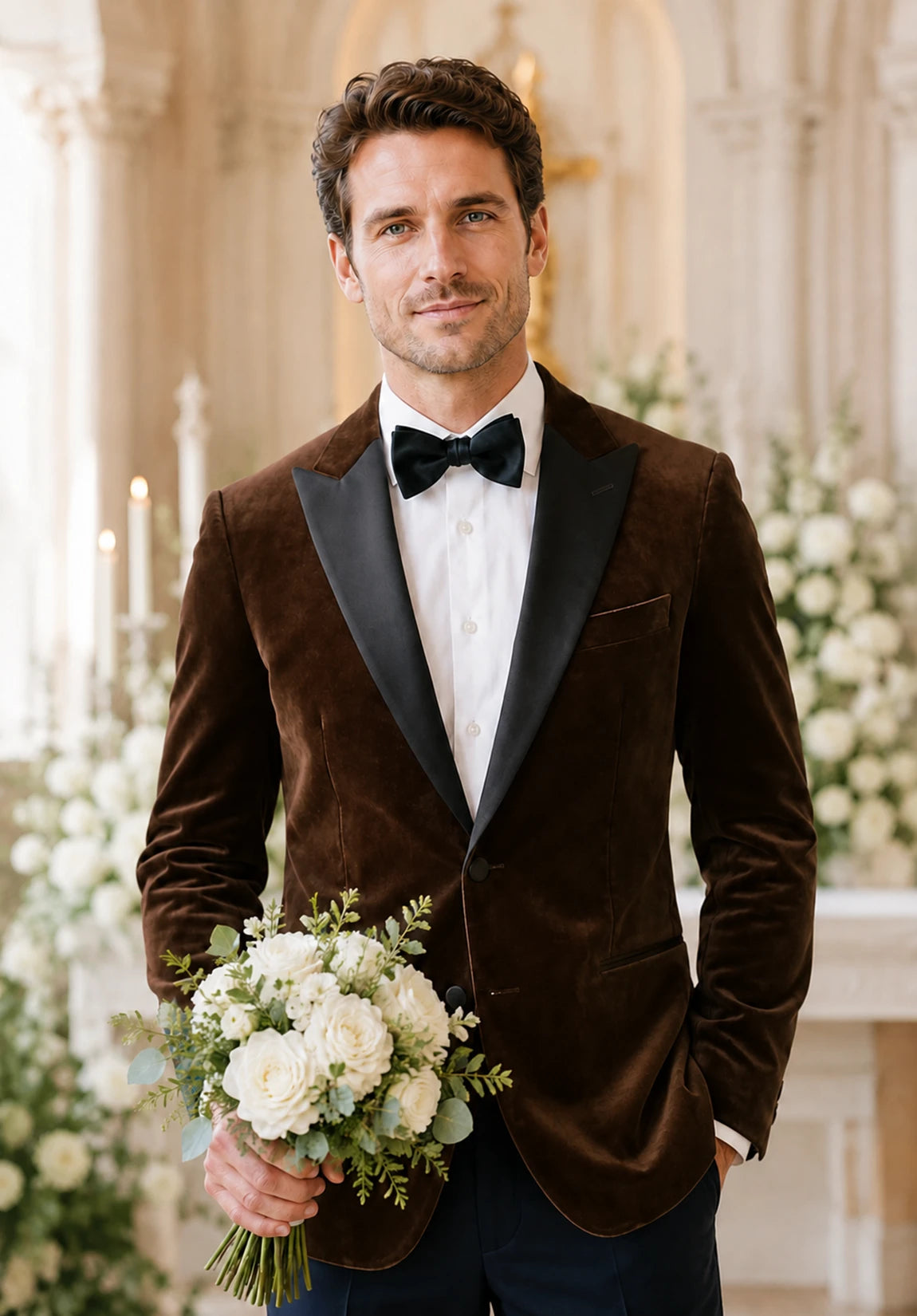 Men's brown velvet jacket