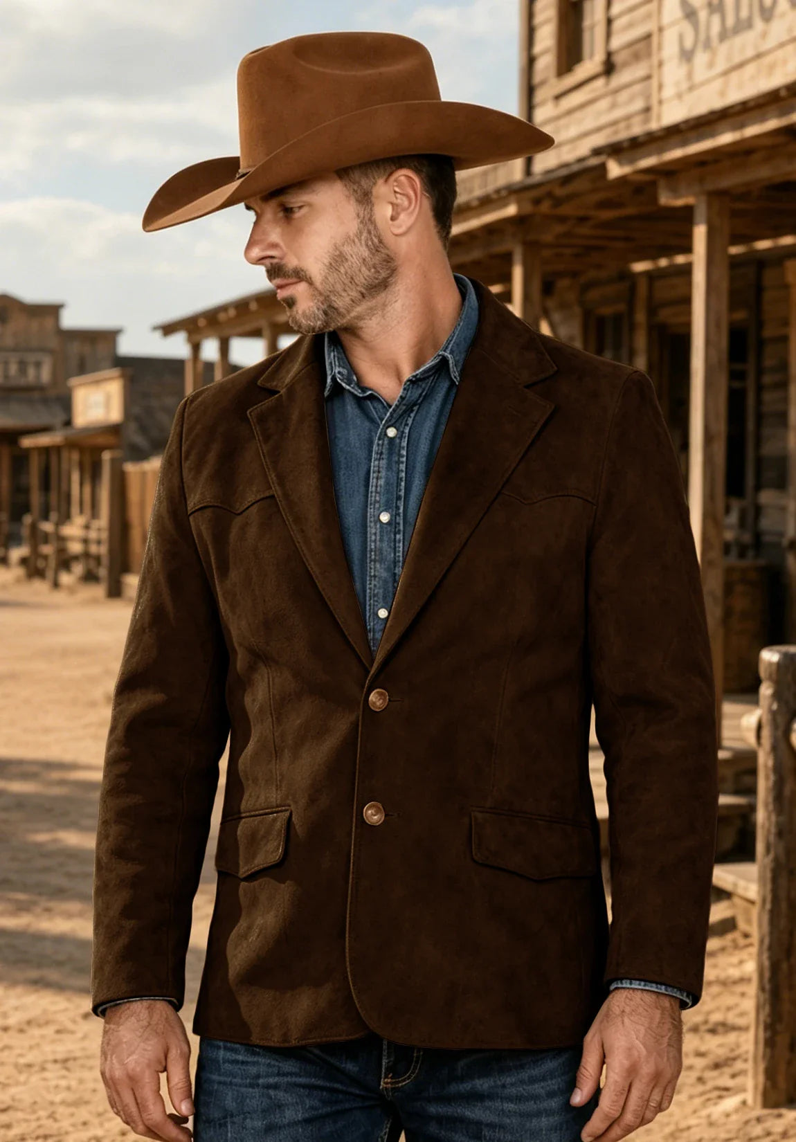 Men's brown suede jacket
