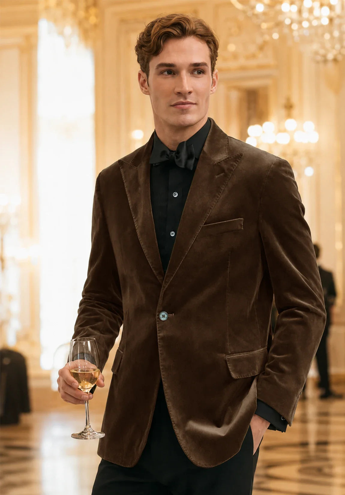 Men's brown velvet jacket