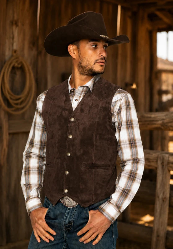 Men's brown suede vest 