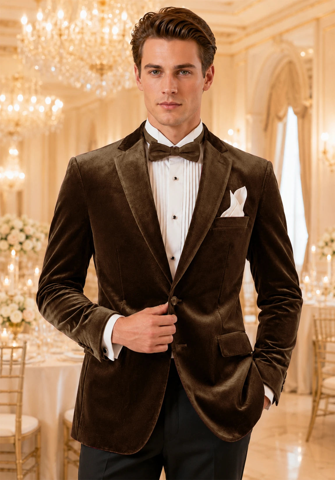Men's brown velvet jacket