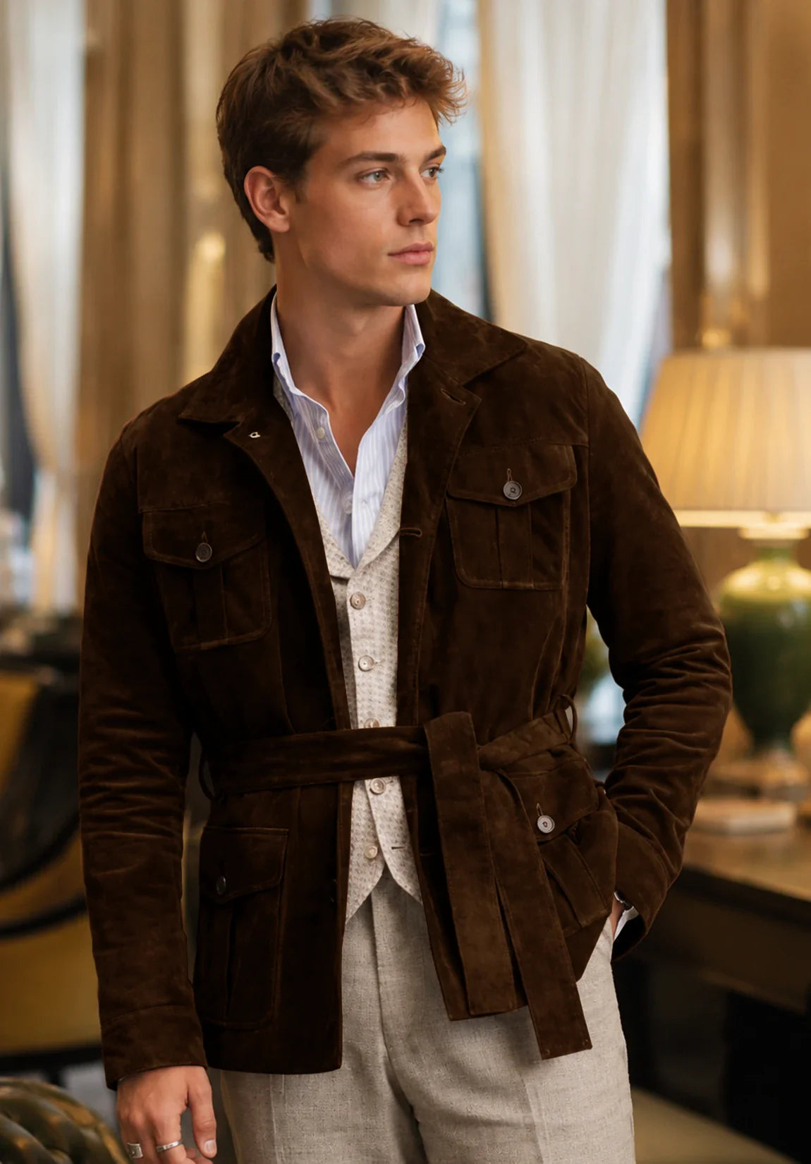 Men's brown suede jacket