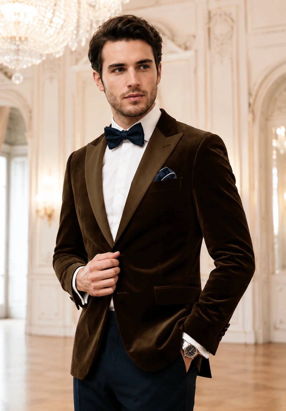 Men's brown velvet jacket