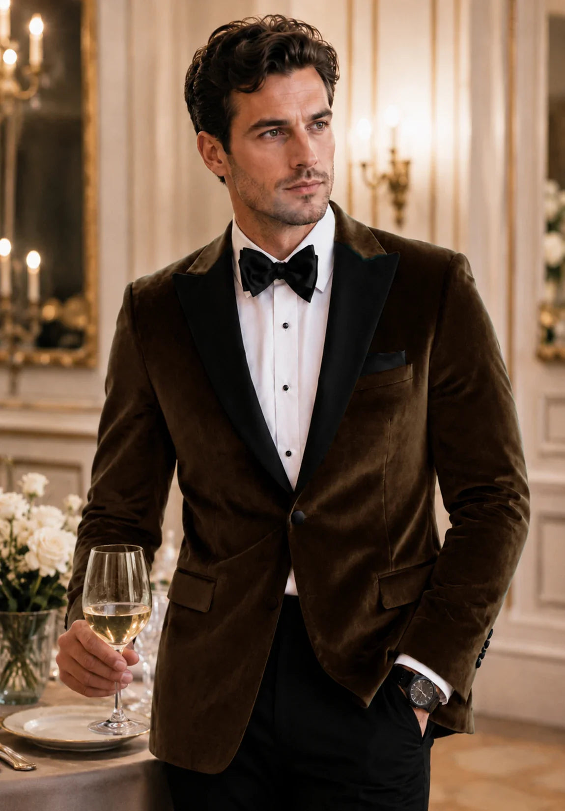 Men's brown velvet jacket