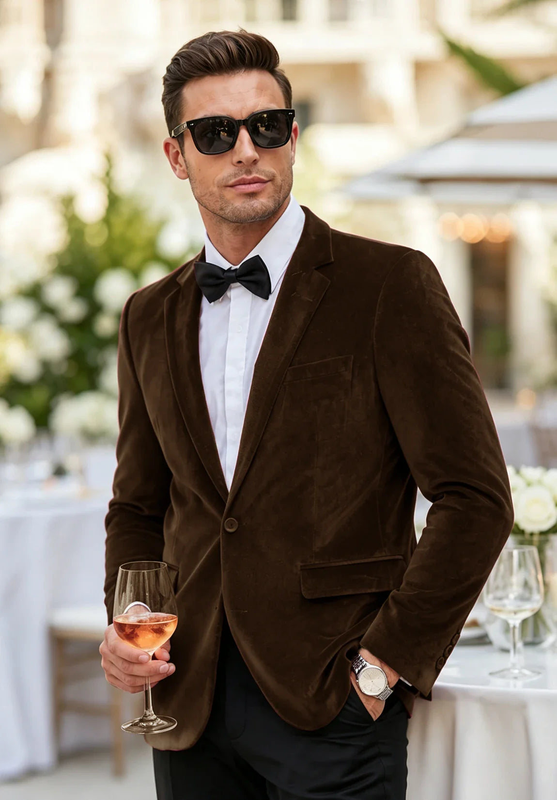 Men's brown velvet jacket