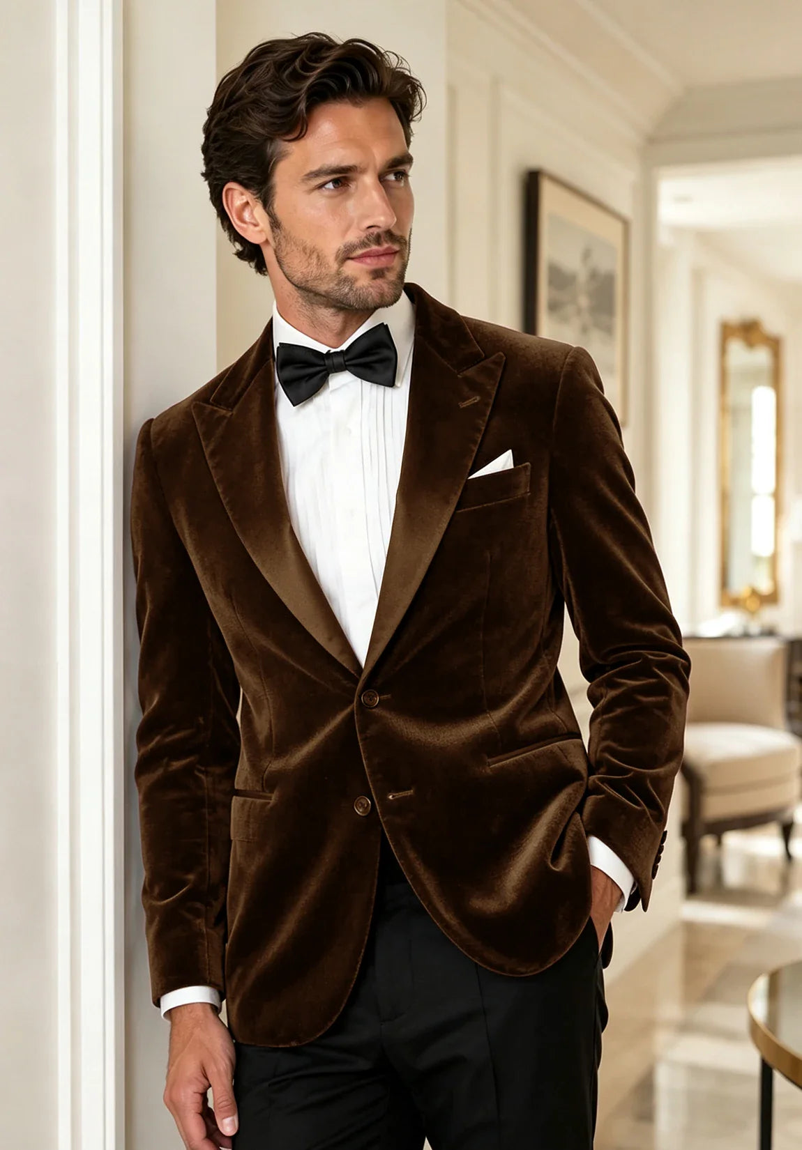 Men's brown velvet jacket