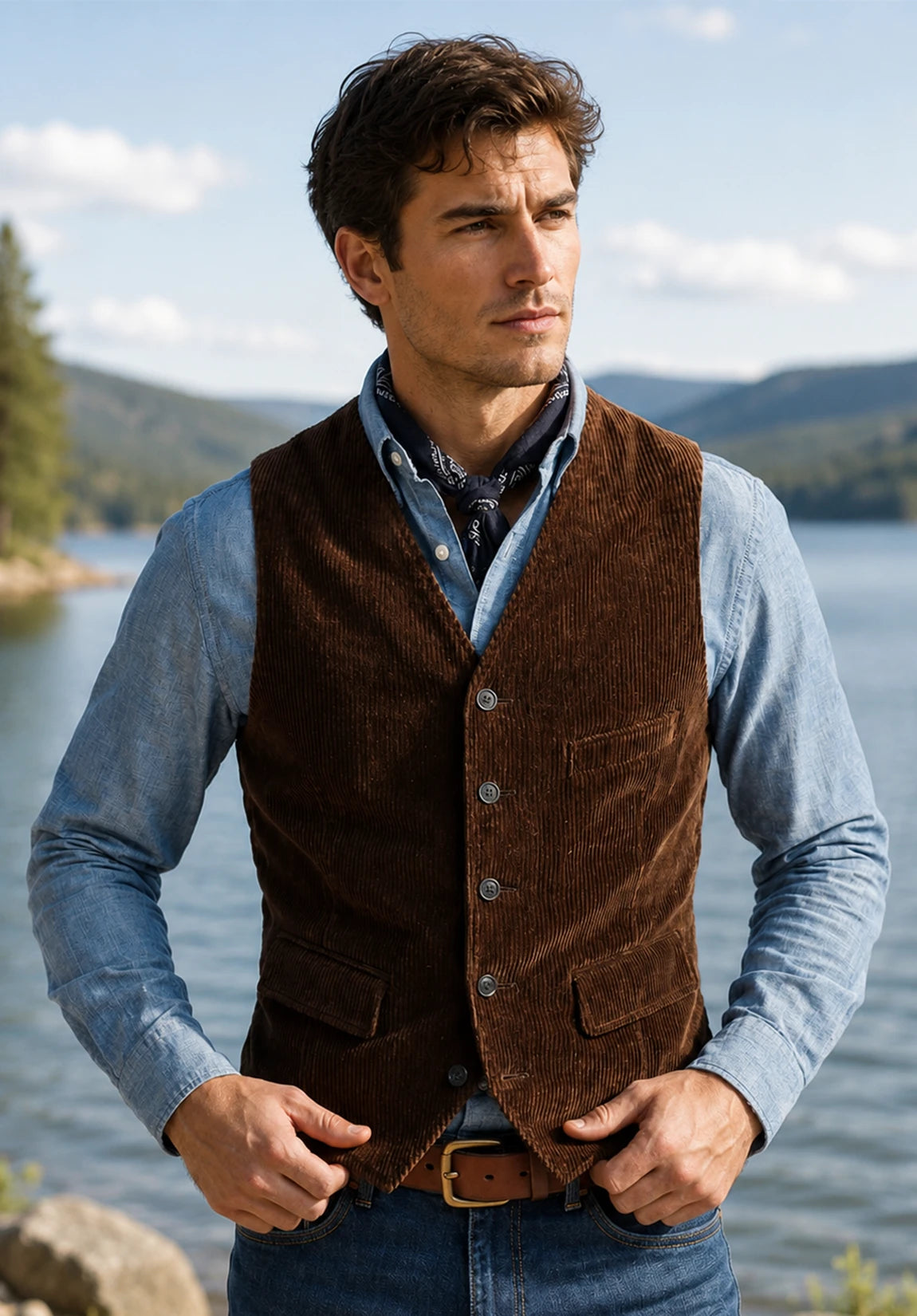 Men's brown vest