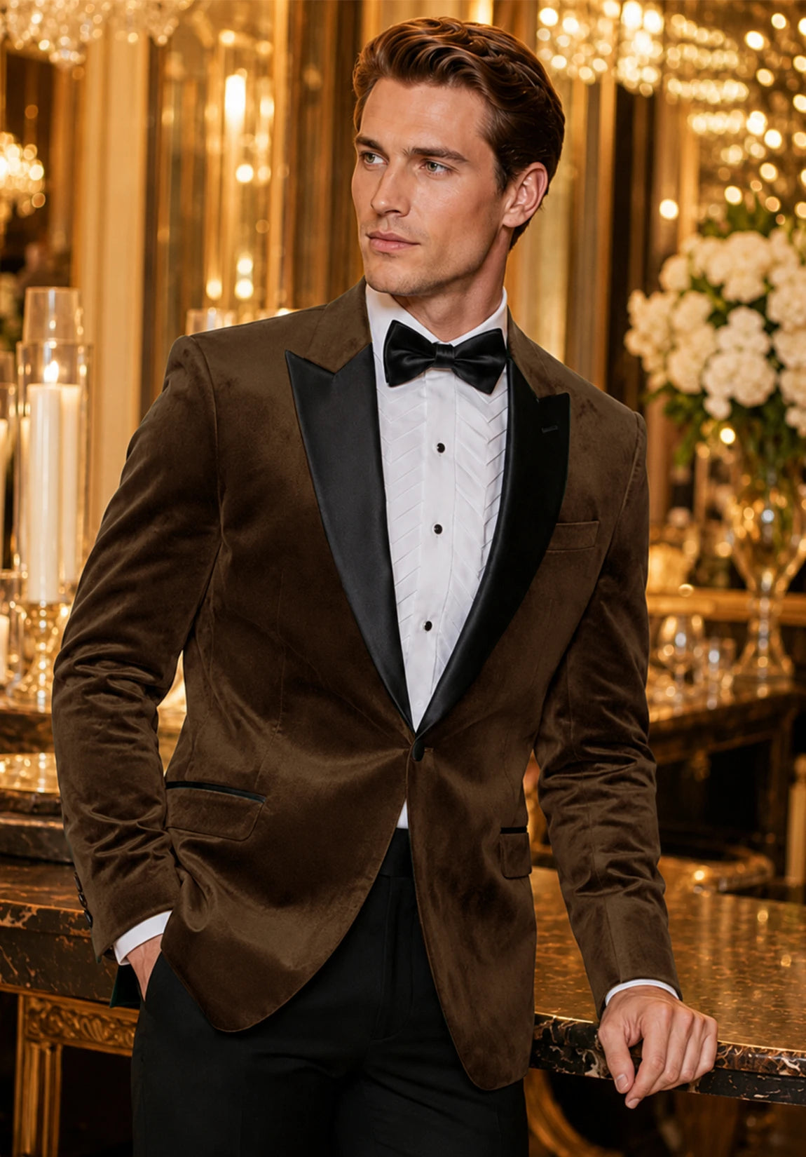 Men's brown velvet jacket