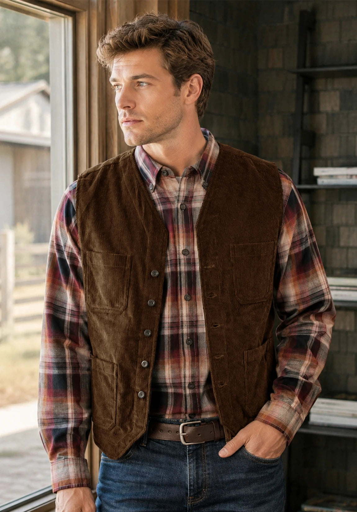 Men's brown vest