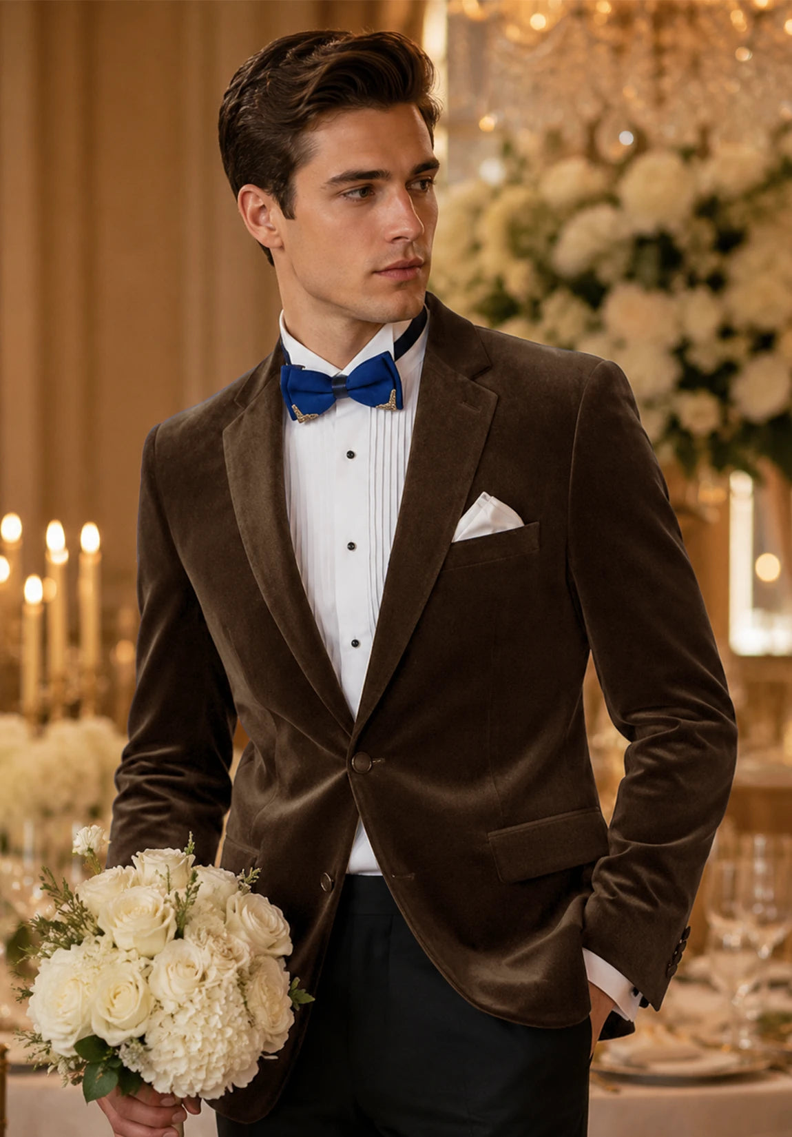 Men's brown velvet jacket