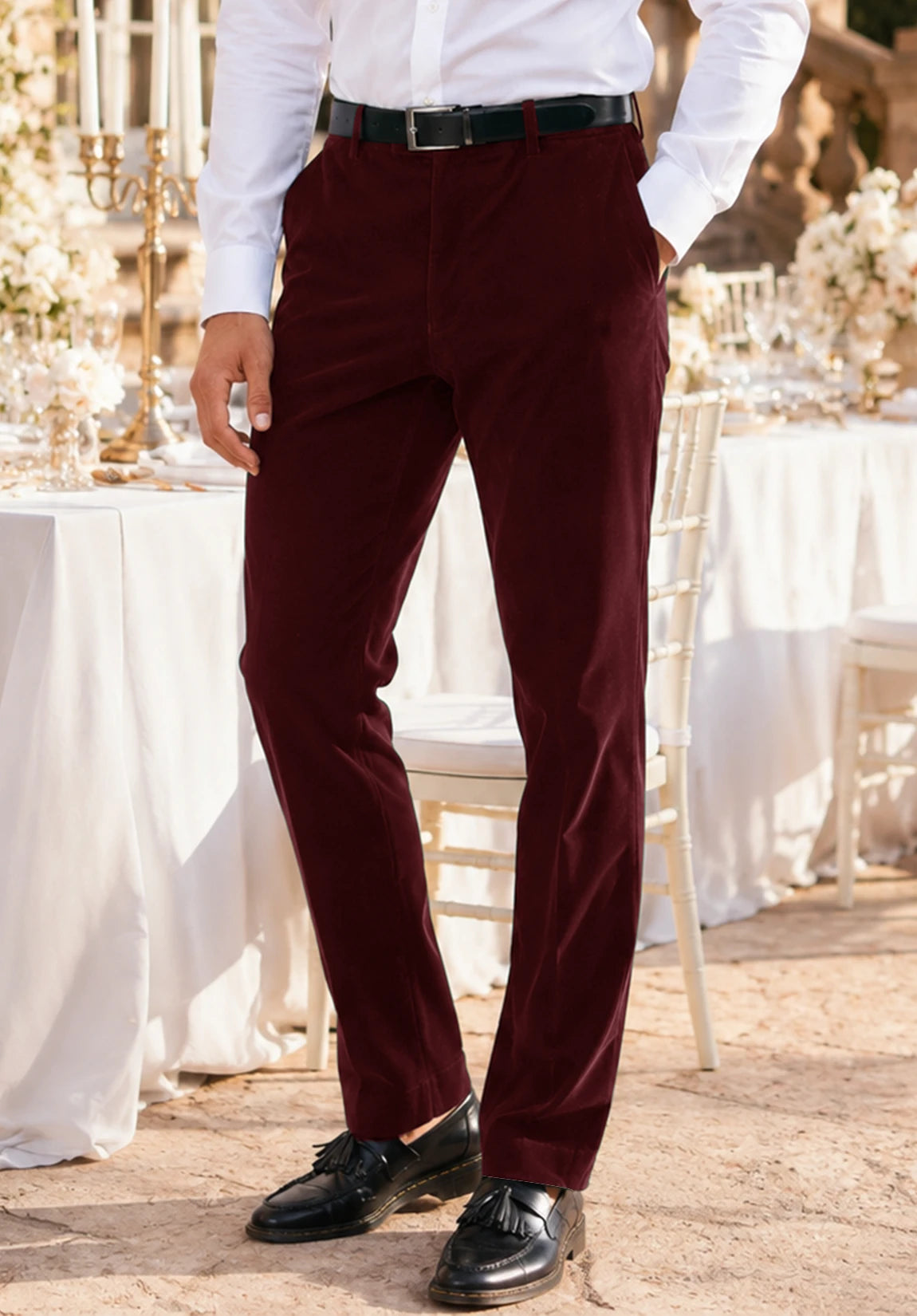Men's burgundy pants