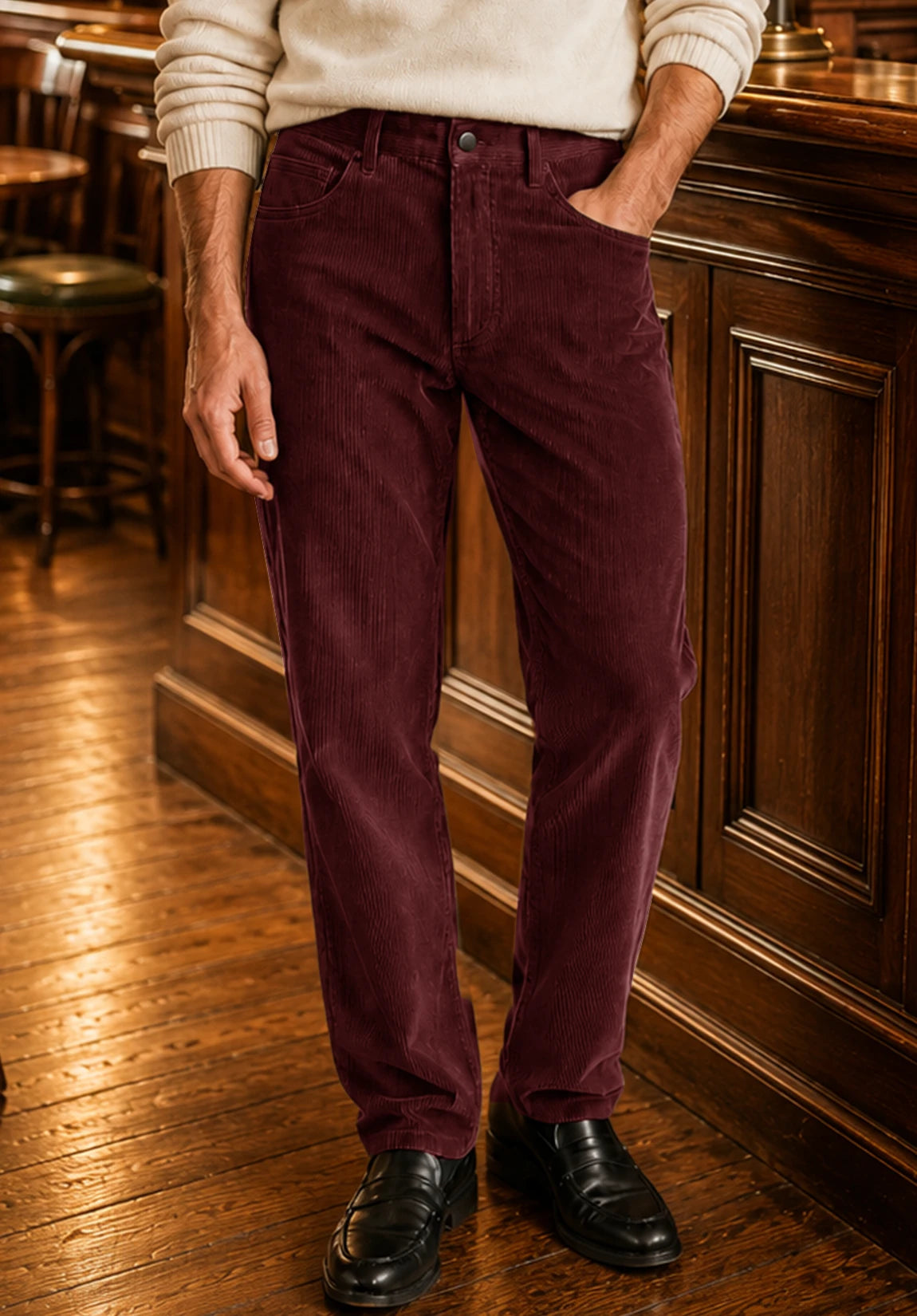 Men's burgundy pants