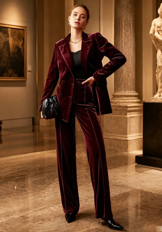 Women's Velvet 2 Piece Suit