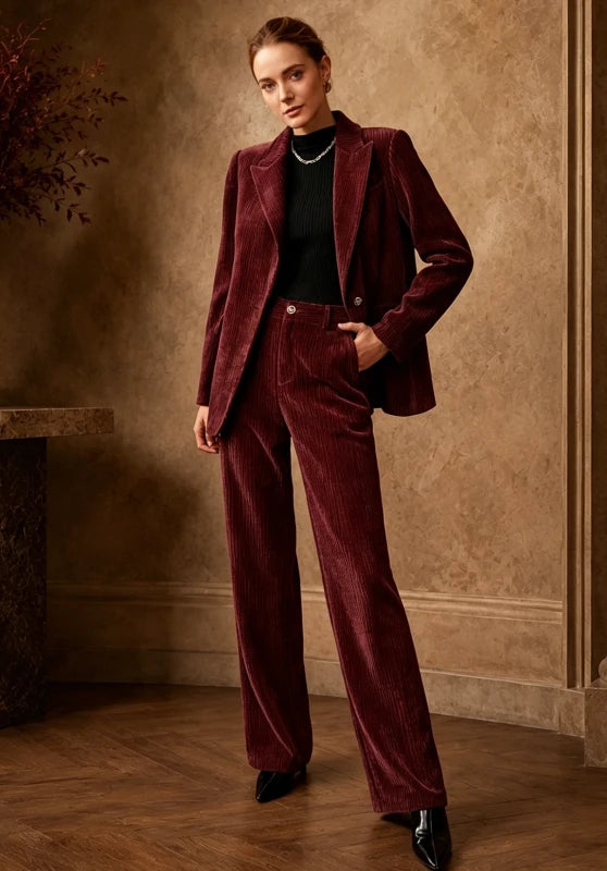 Women's 2 Piece Corduroy Suit