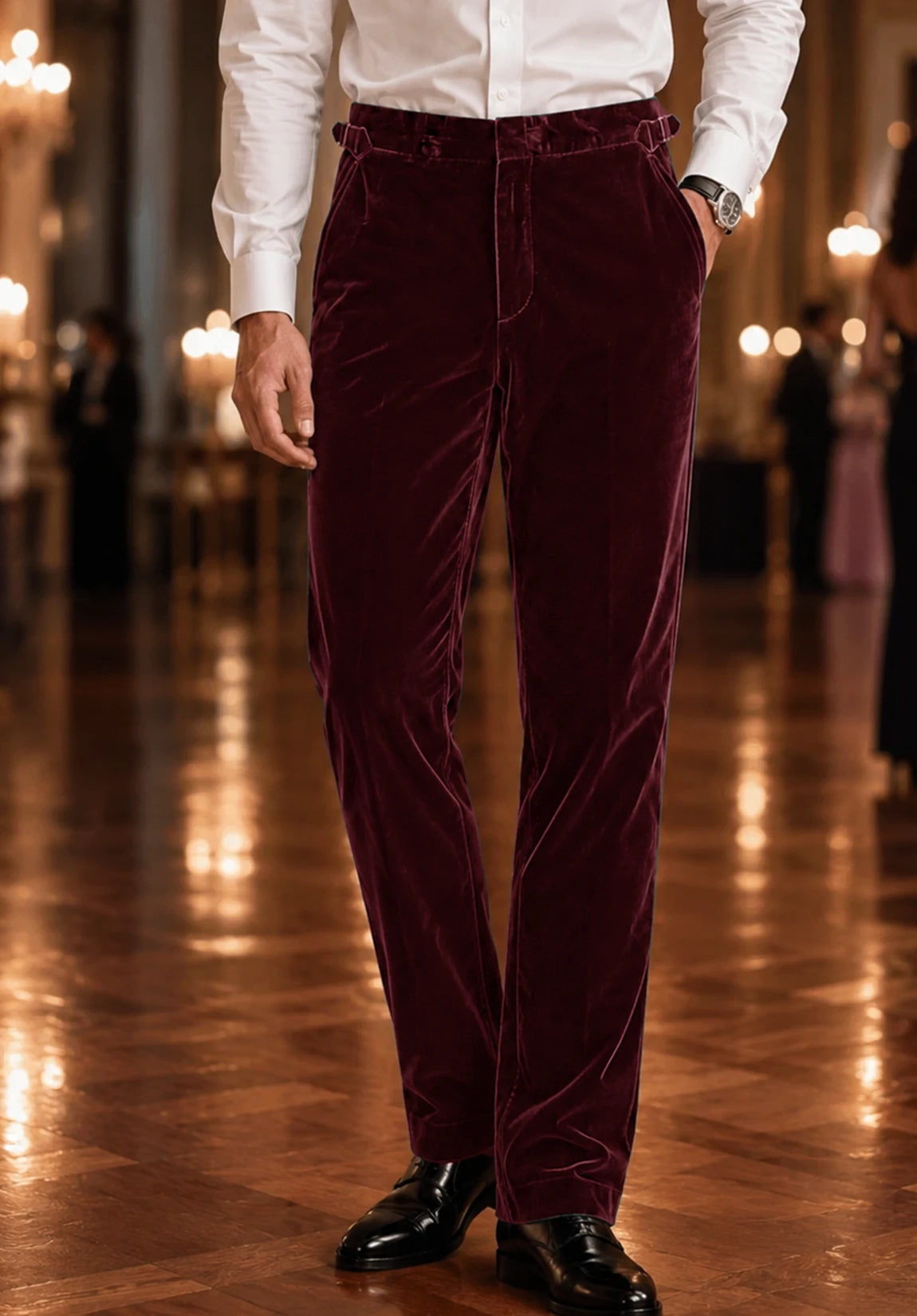 Men's burgundy pants