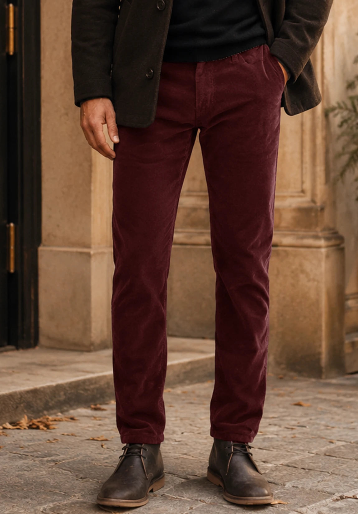 Men's burgundy pants