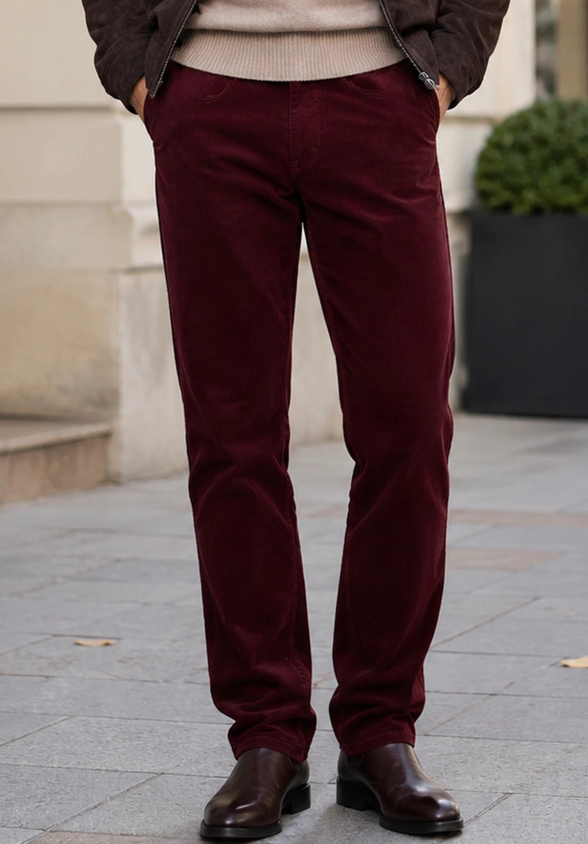 Men's burgundy pants