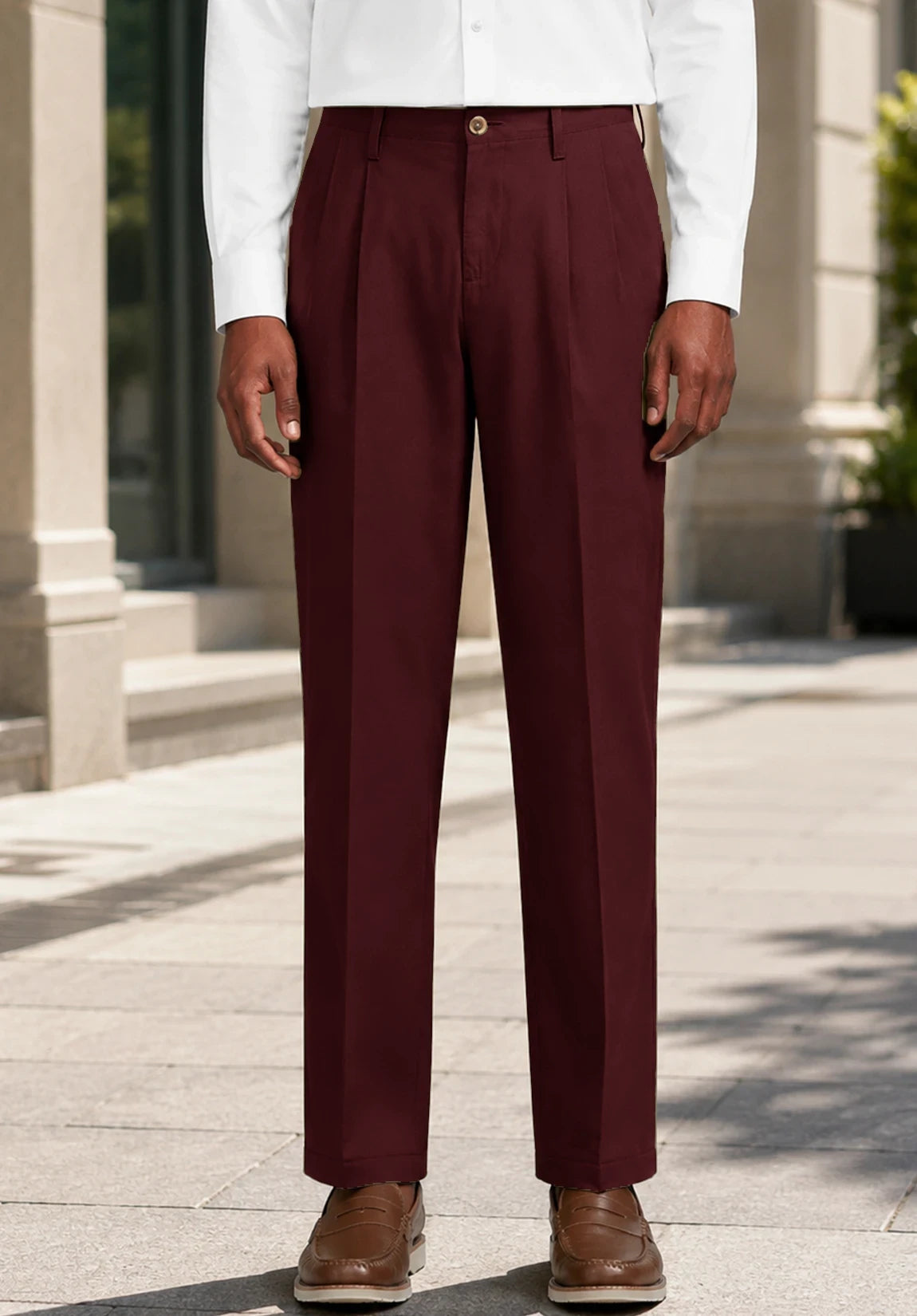 Men's burgundy pants