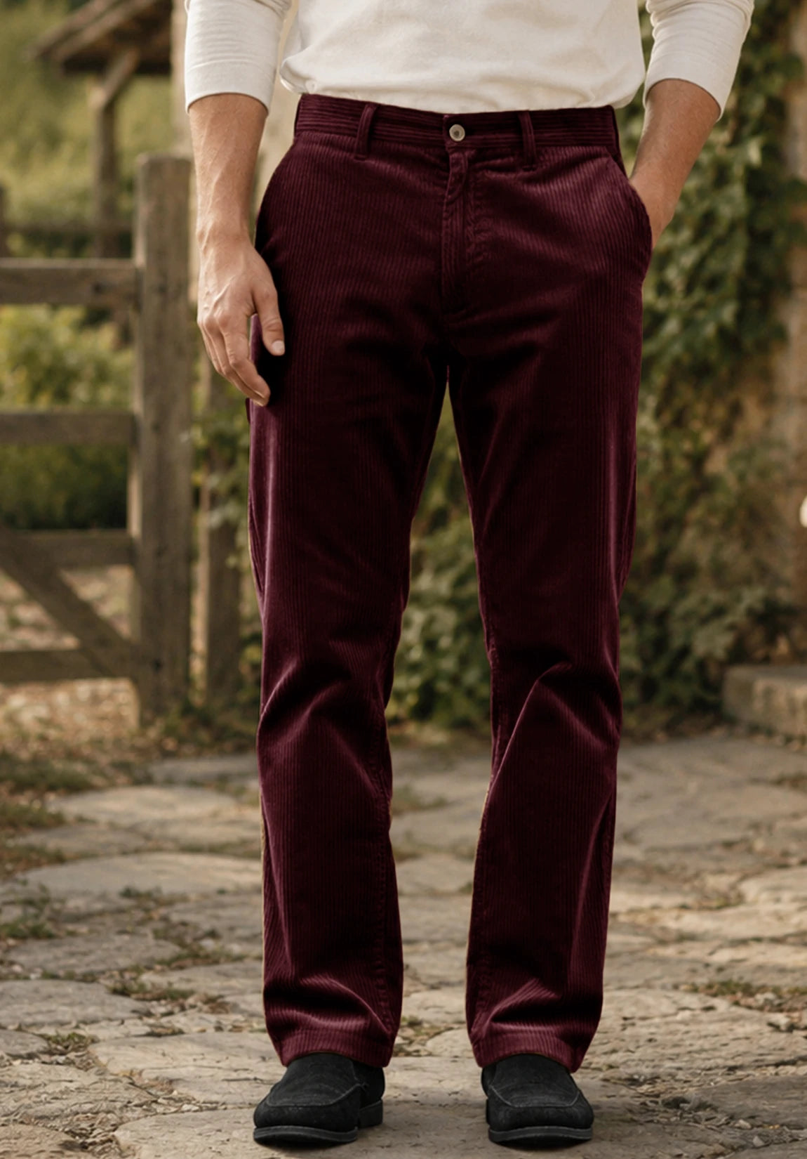 Men's burgundy pants