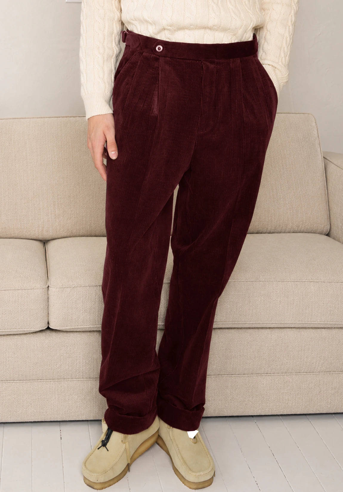 Men's burgundy pants