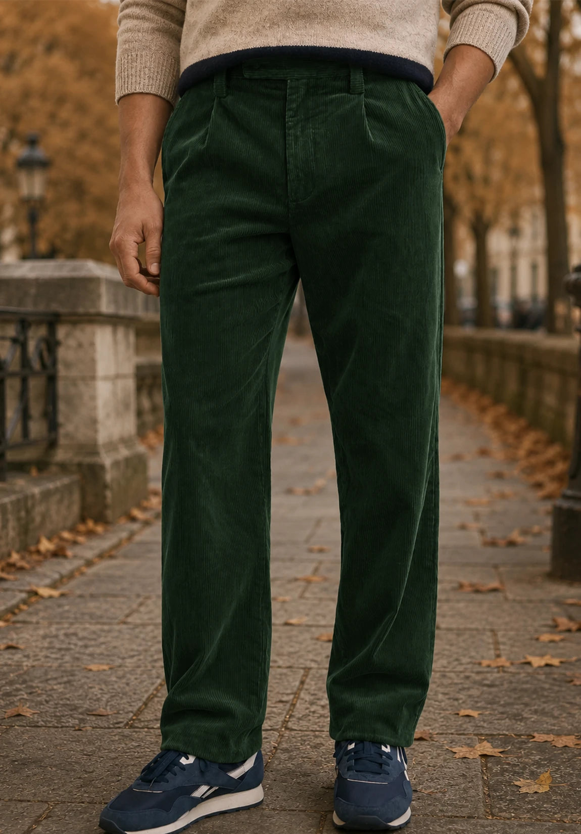 Men's dark green pants