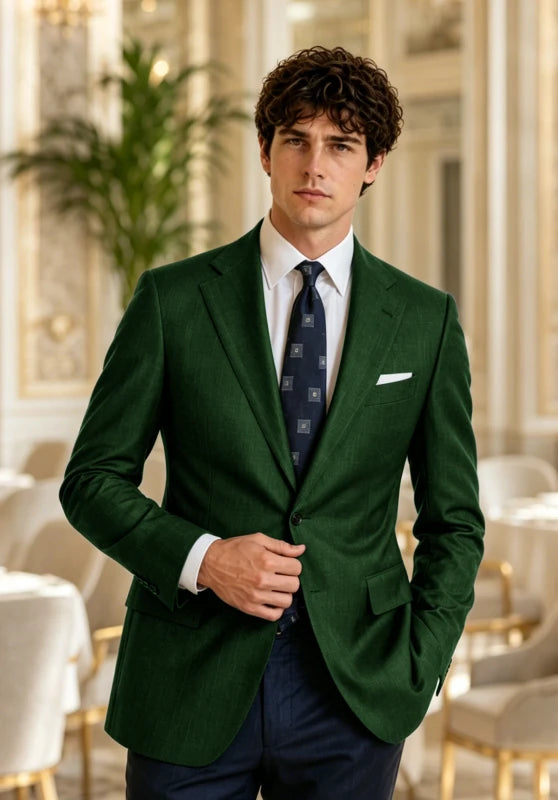 Men's Dark Green  Blazer Jacket