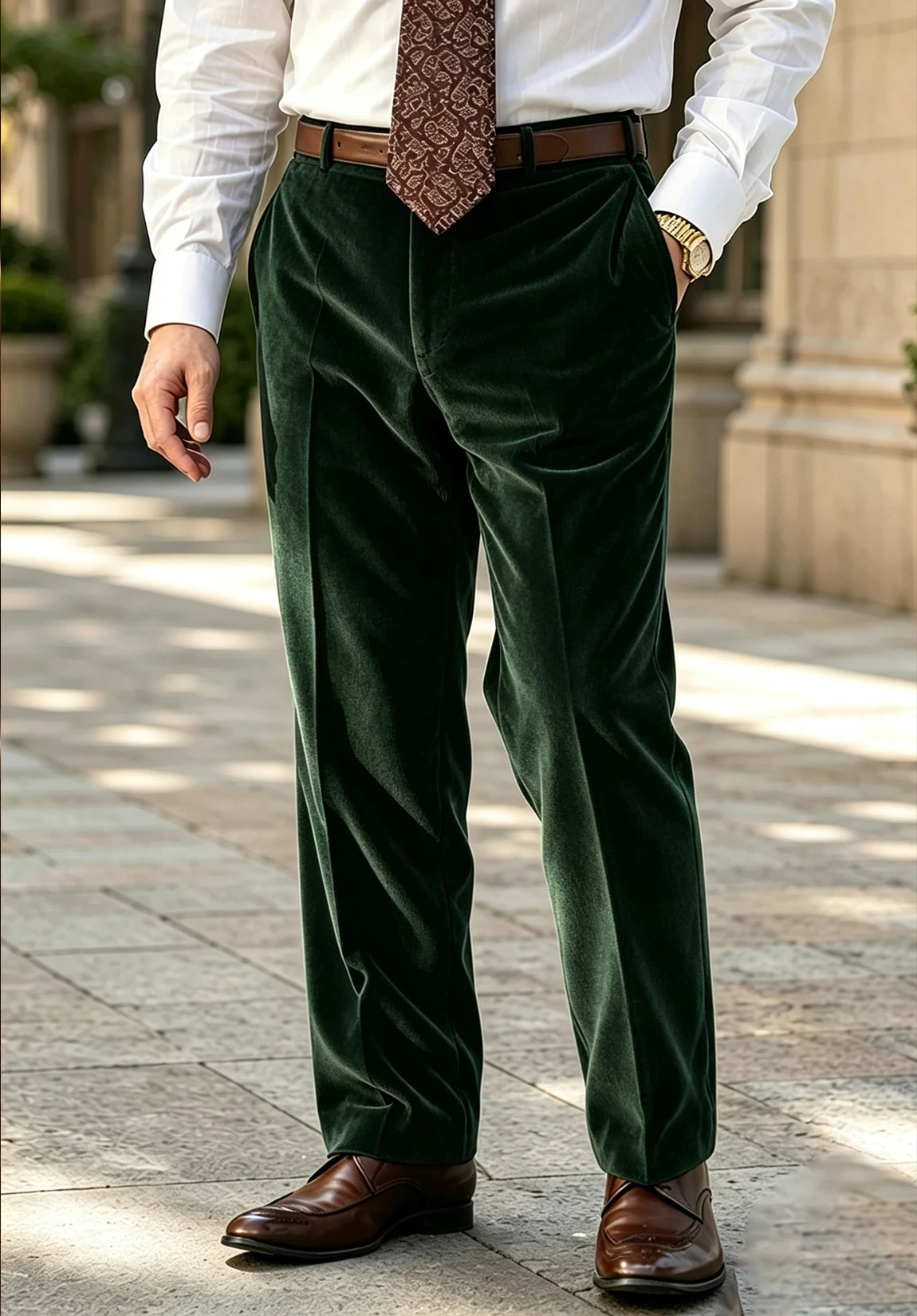 Men's dark green pants