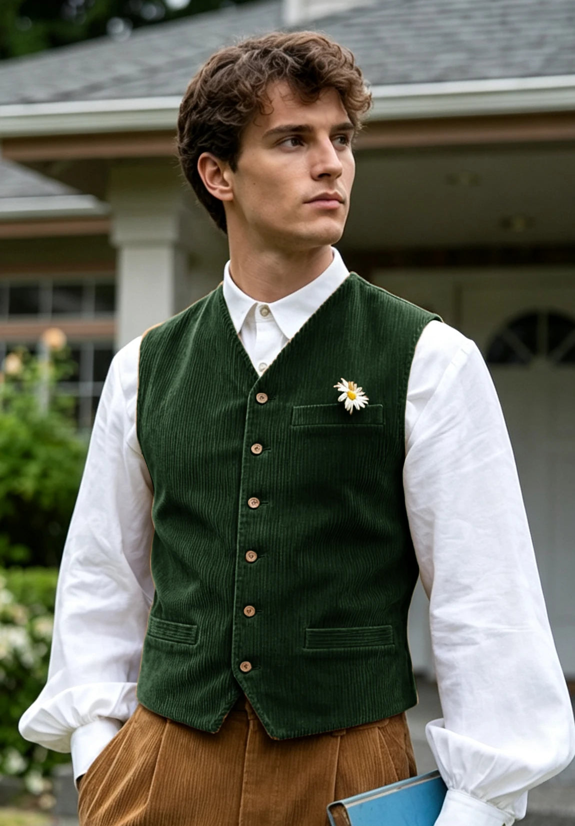 Men's dark green vest