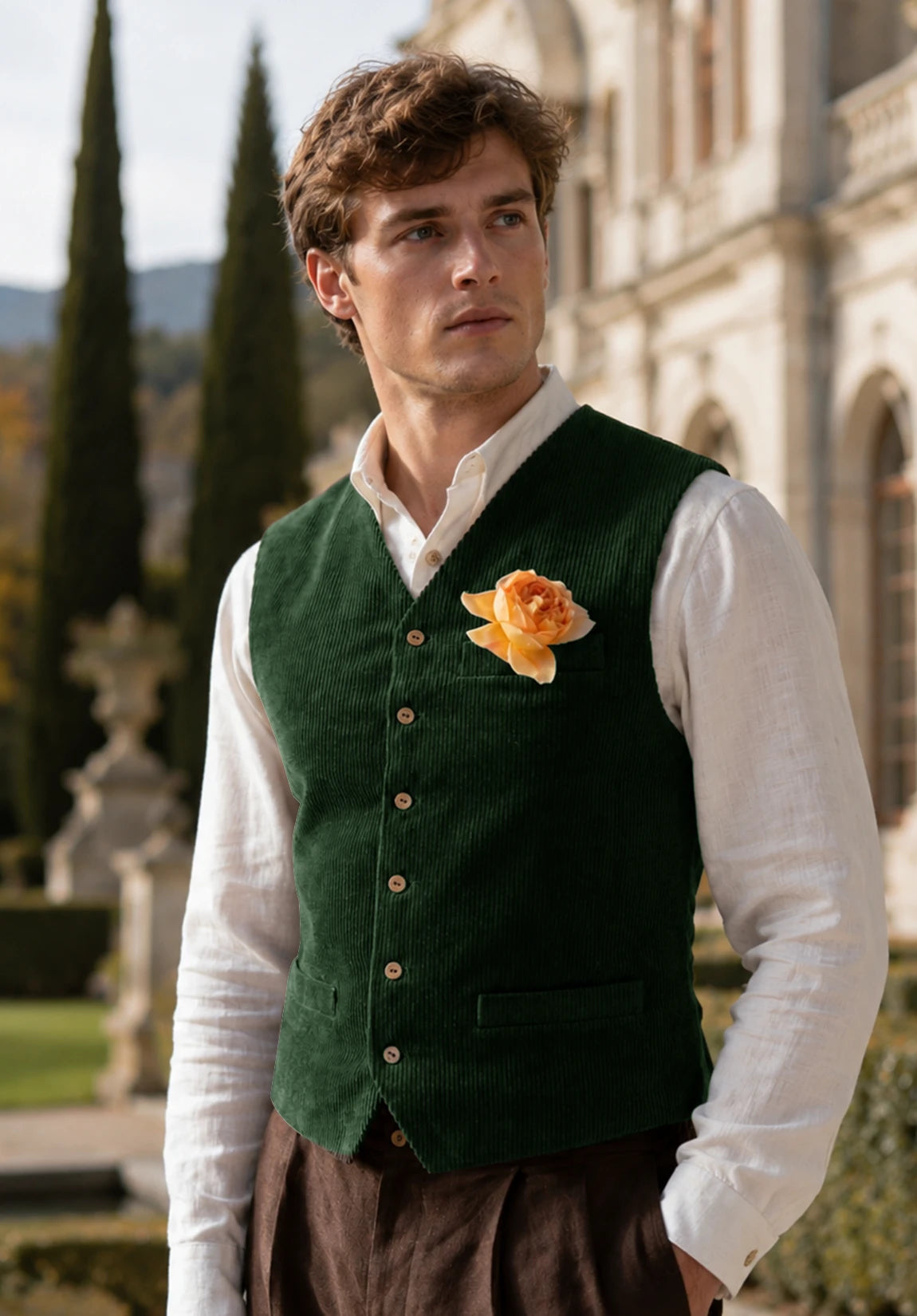 Men's dark green vest