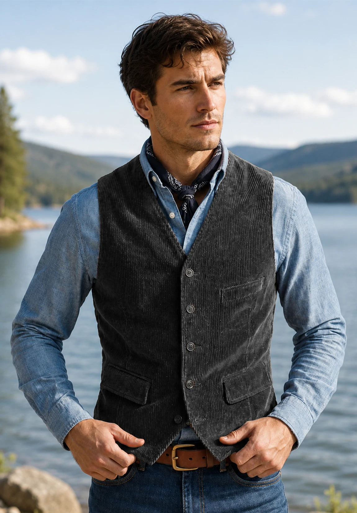 Men's dark grey vest