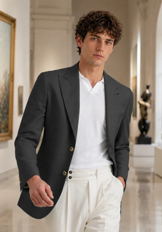Men's Dark Grey  Blazer Jacket