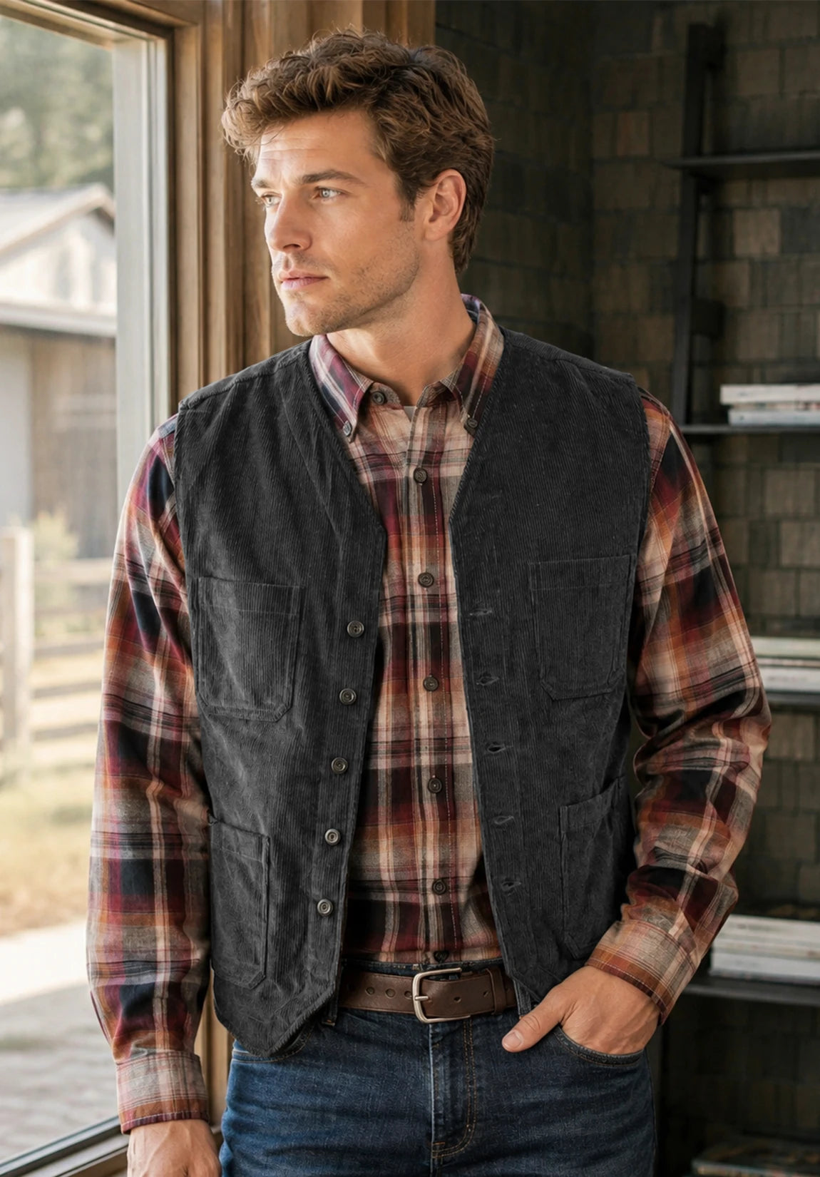 Men's dark grey vest