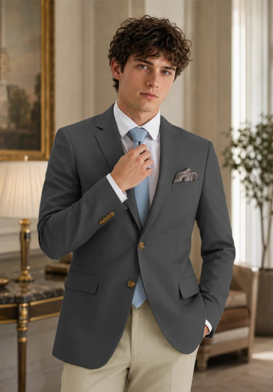 Men's Dark Grey  Blazer Jacket