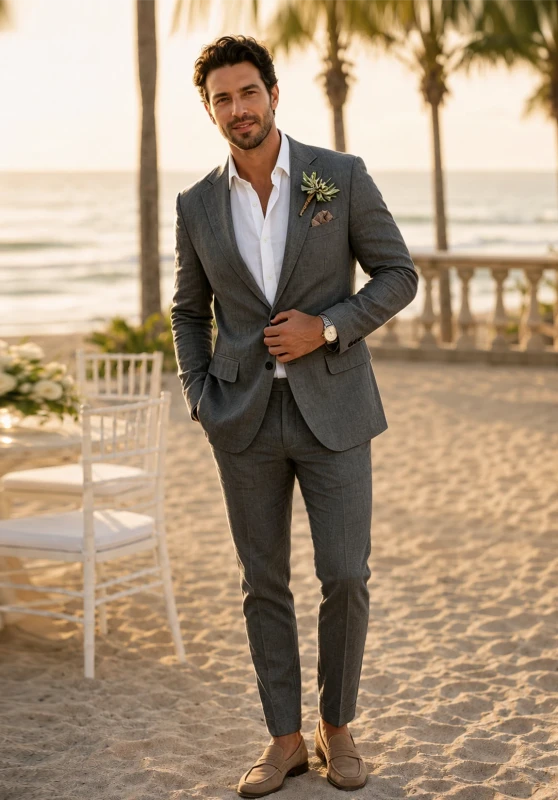 Men Linen Suit
