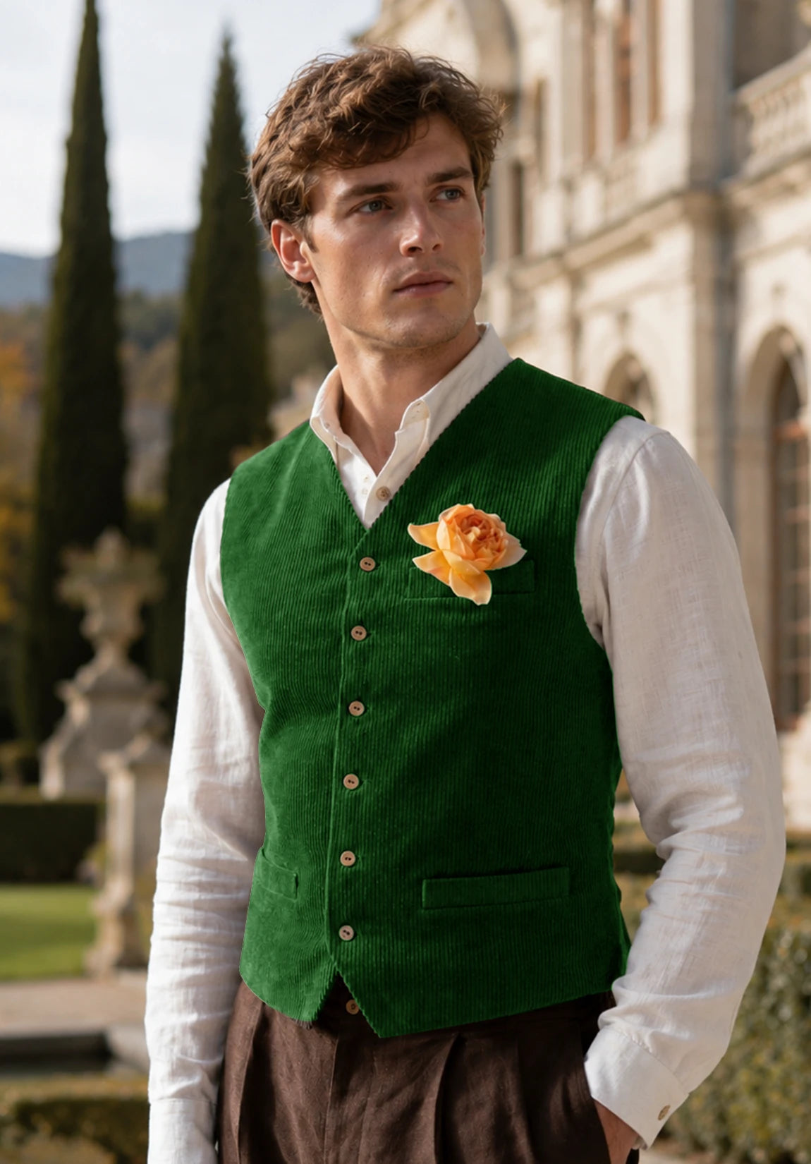 Men's green vest