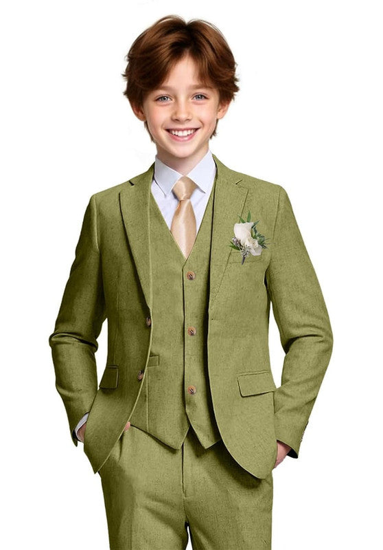 Boys linen 3 piece suit