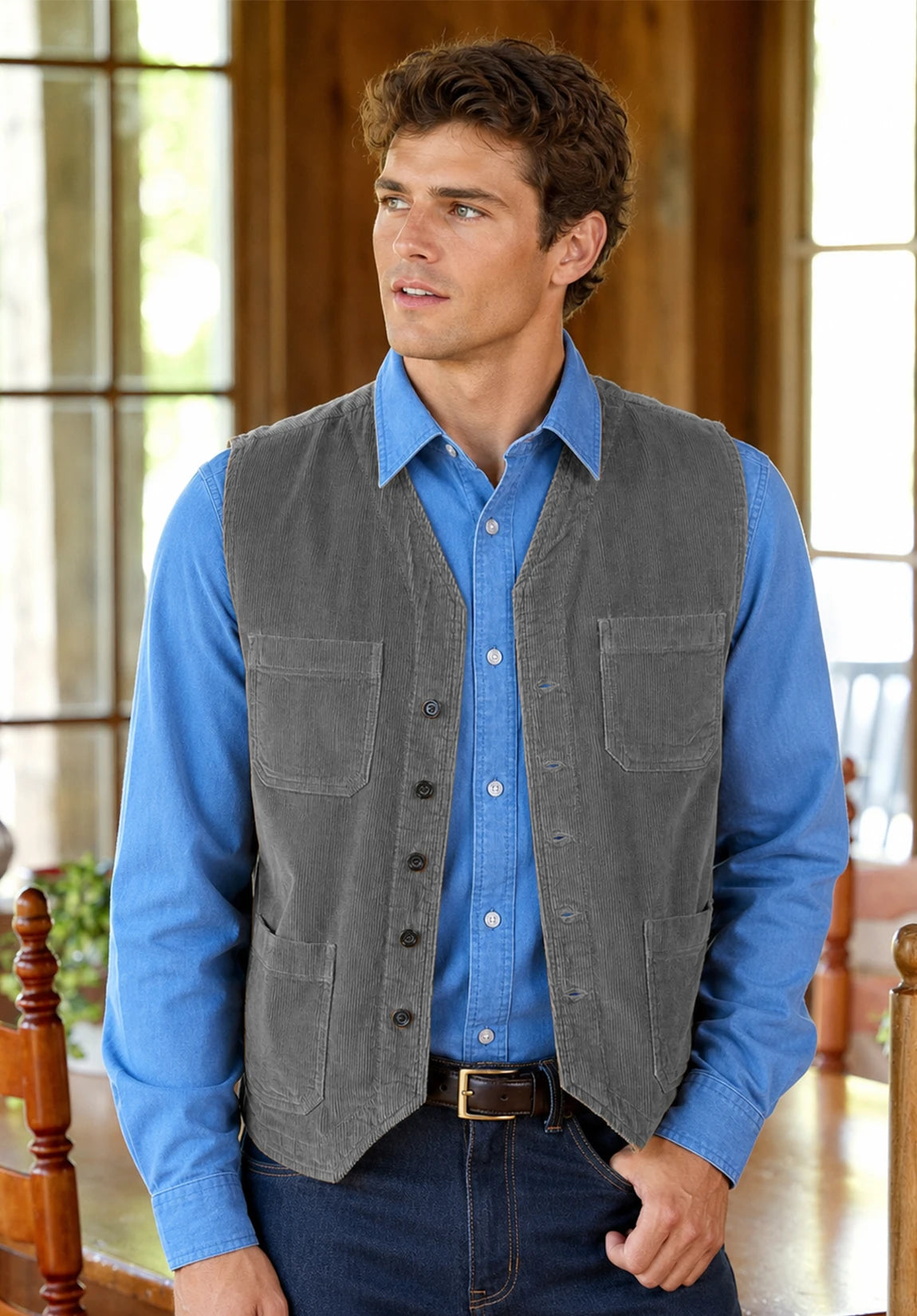 Men's grey vest