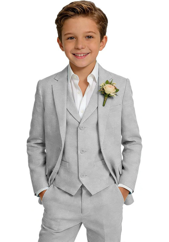Boys linen 3 piece suit