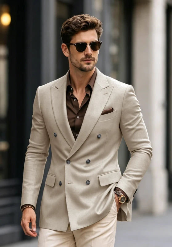 Men's Khaki  Blazer Jacket